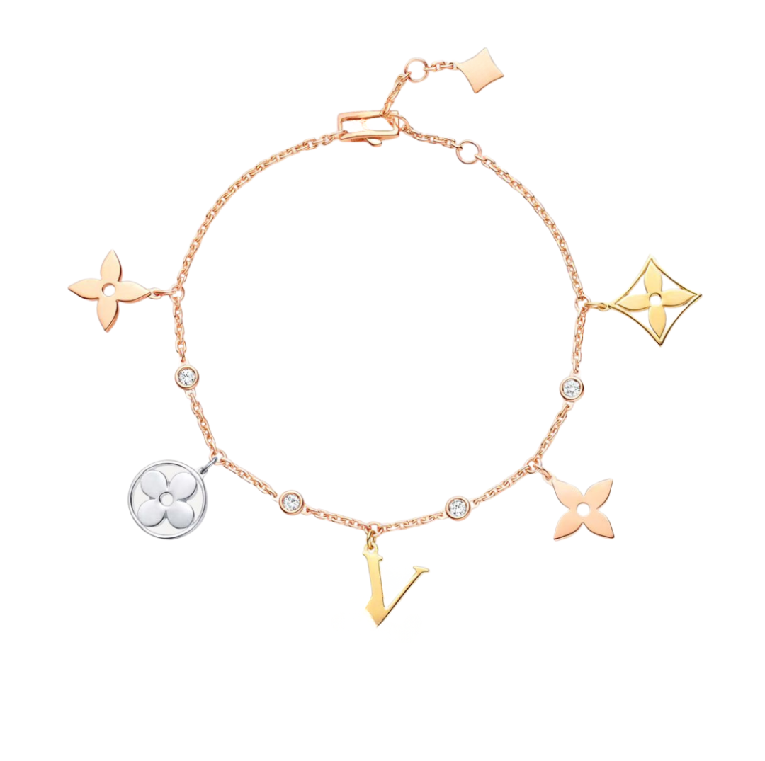 CHARMS BRACELET (18K YELLOW/ROSE/WHITE GOLD PLATED)