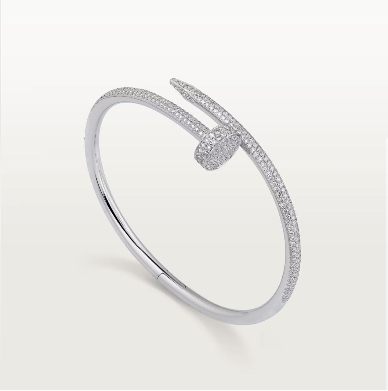 NAIL BRACELET WITH DIAMONDS (18K YELLOW GOLD/ROSE GOLD/WHITE GOLD PLATED)