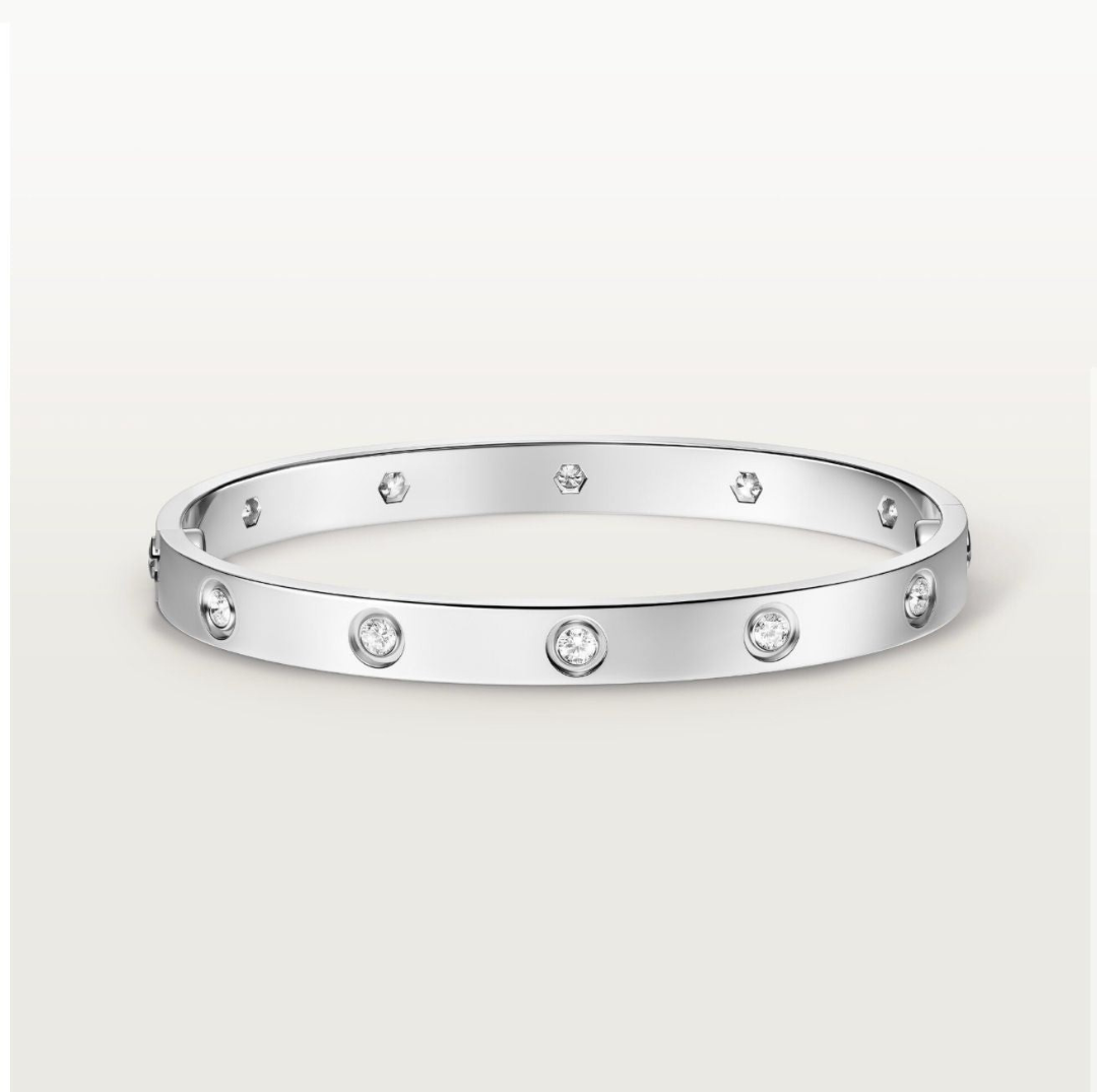 LOVE BRACELET 10-DIAMONDS (18K YELLOW GOLD/ROSE GOLD/WHITE GOLD PLATED)