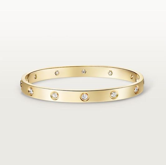 LOVE BRACELET 10-DIAMONDS (18K YELLOW GOLD/ROSE GOLD/WHITE GOLD PLATED)
