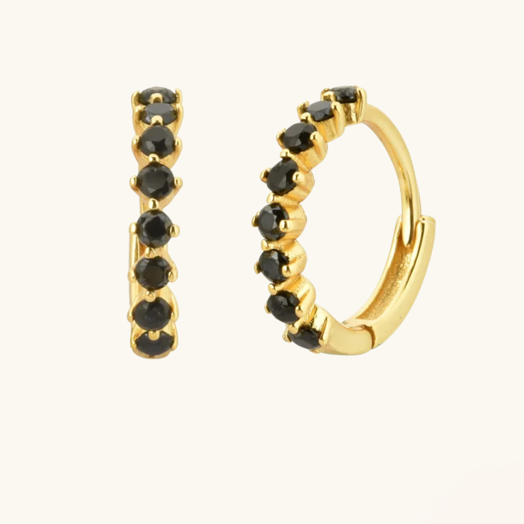 HP BLACK DIAMOND EARRINGS (18K GOLD/SILVER)