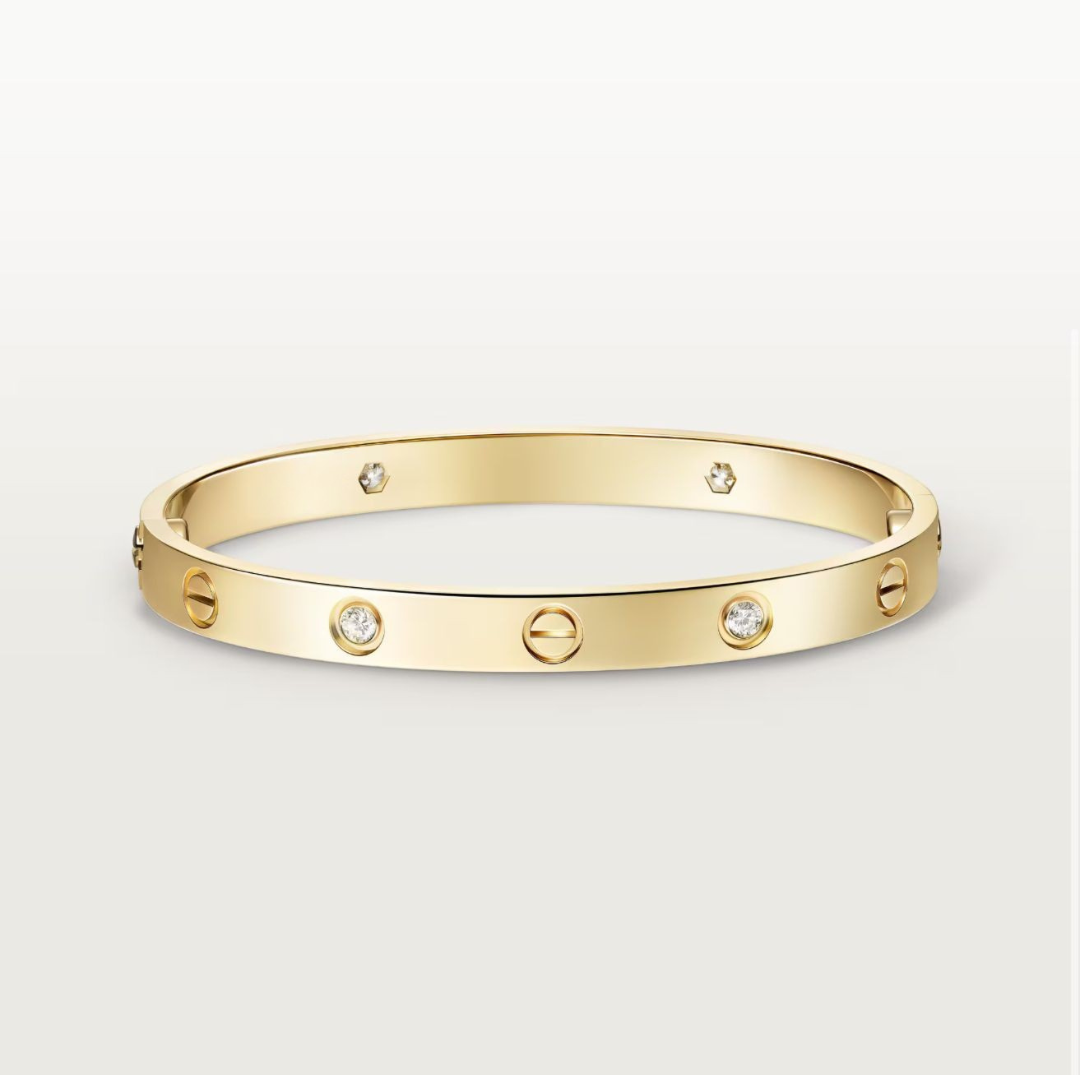 LOVE BRACELET 4-DIAMOND (18K YELLOW GOLD/ROSE GOLD/WHITE GOLD PLATED)