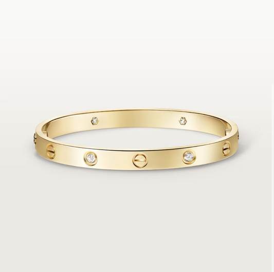 LOVE BRACELET 4-DIAMOND (18K YELLOW GOLD/ROSE GOLD/WHITE GOLD PLATED)