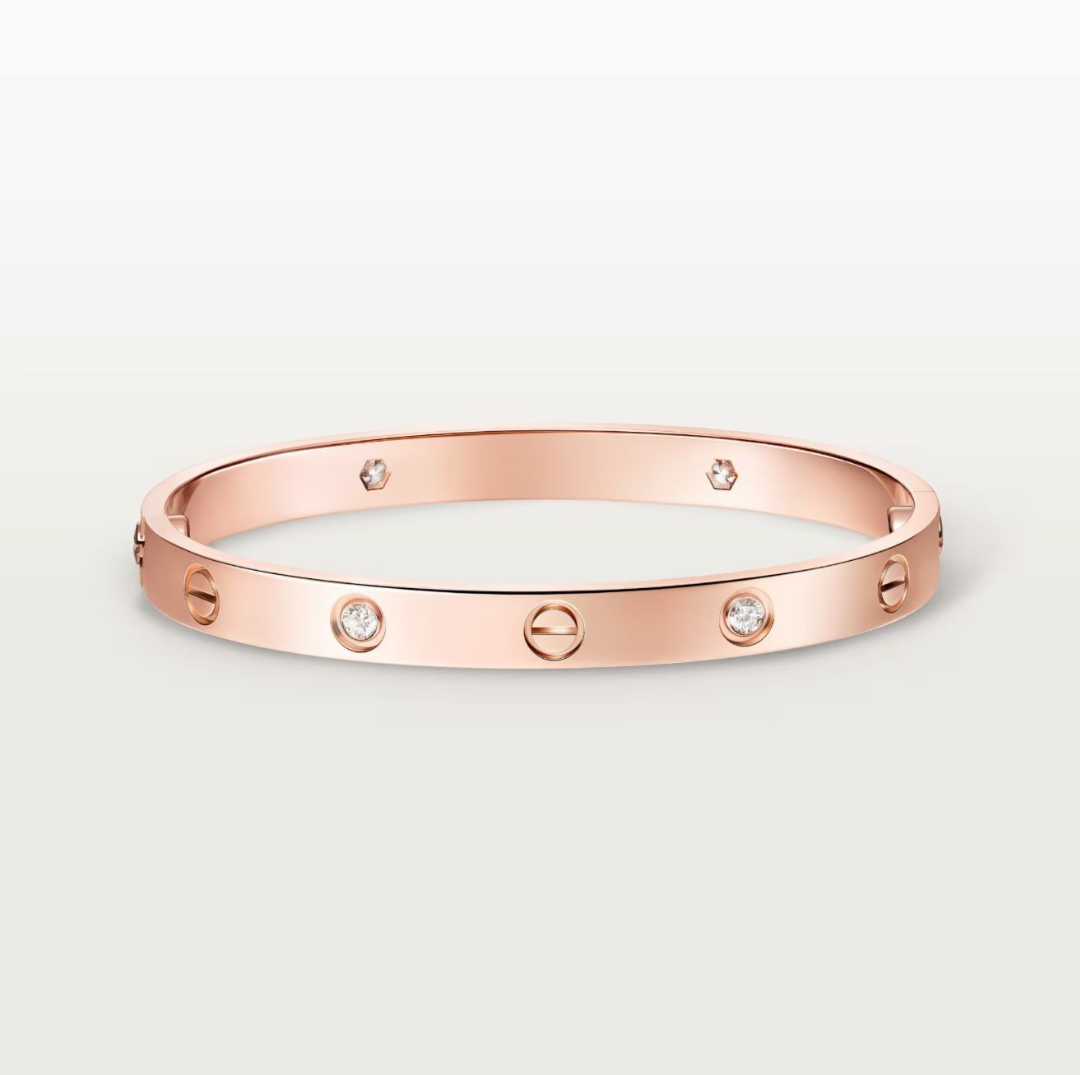 LOVE BRACELET 4-DIAMOND (18K YELLOW GOLD/ROSE GOLD/WHITE GOLD PLATED)