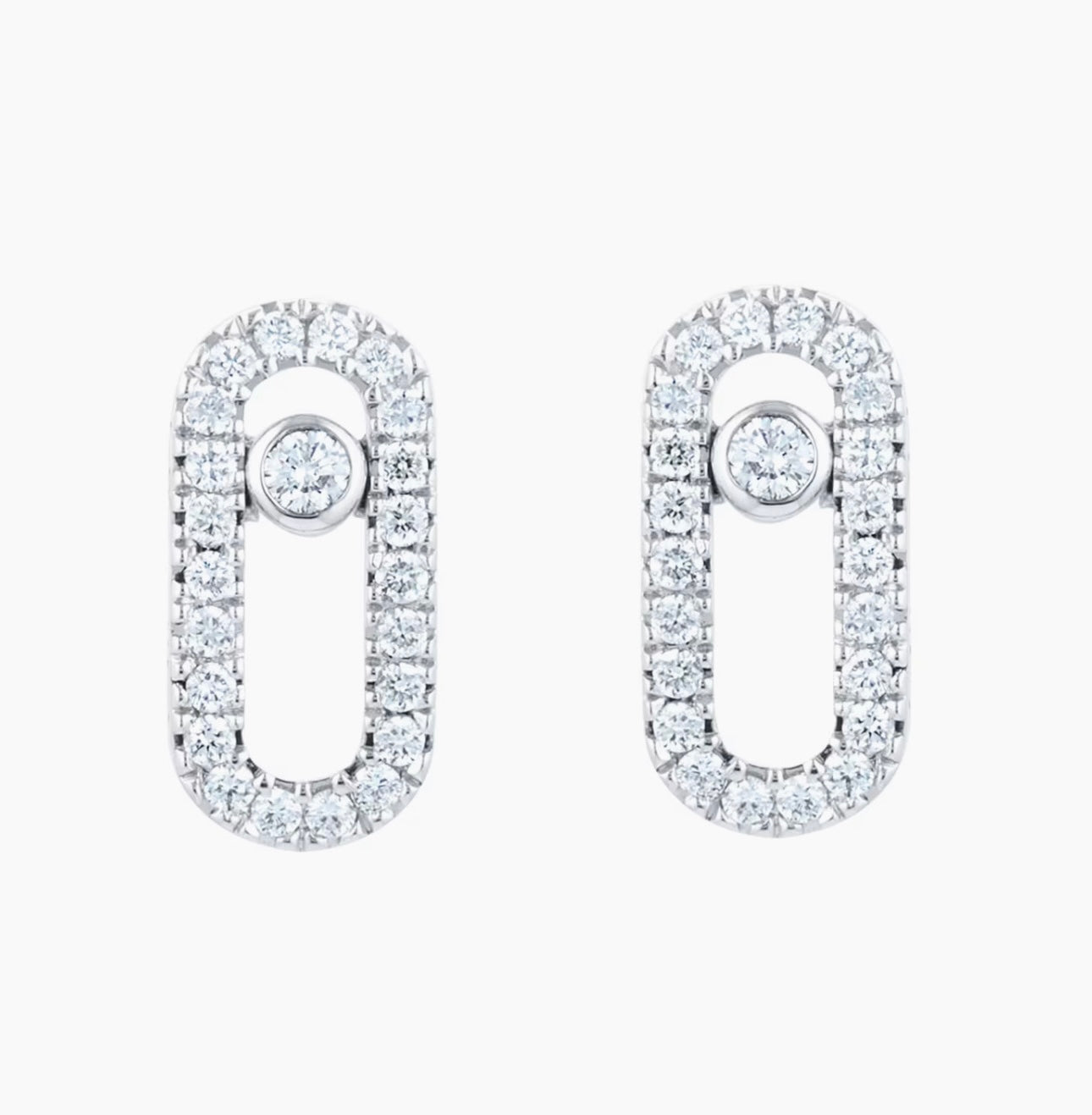 PAVE EARRINGS (18K GOLD/SILVER)
