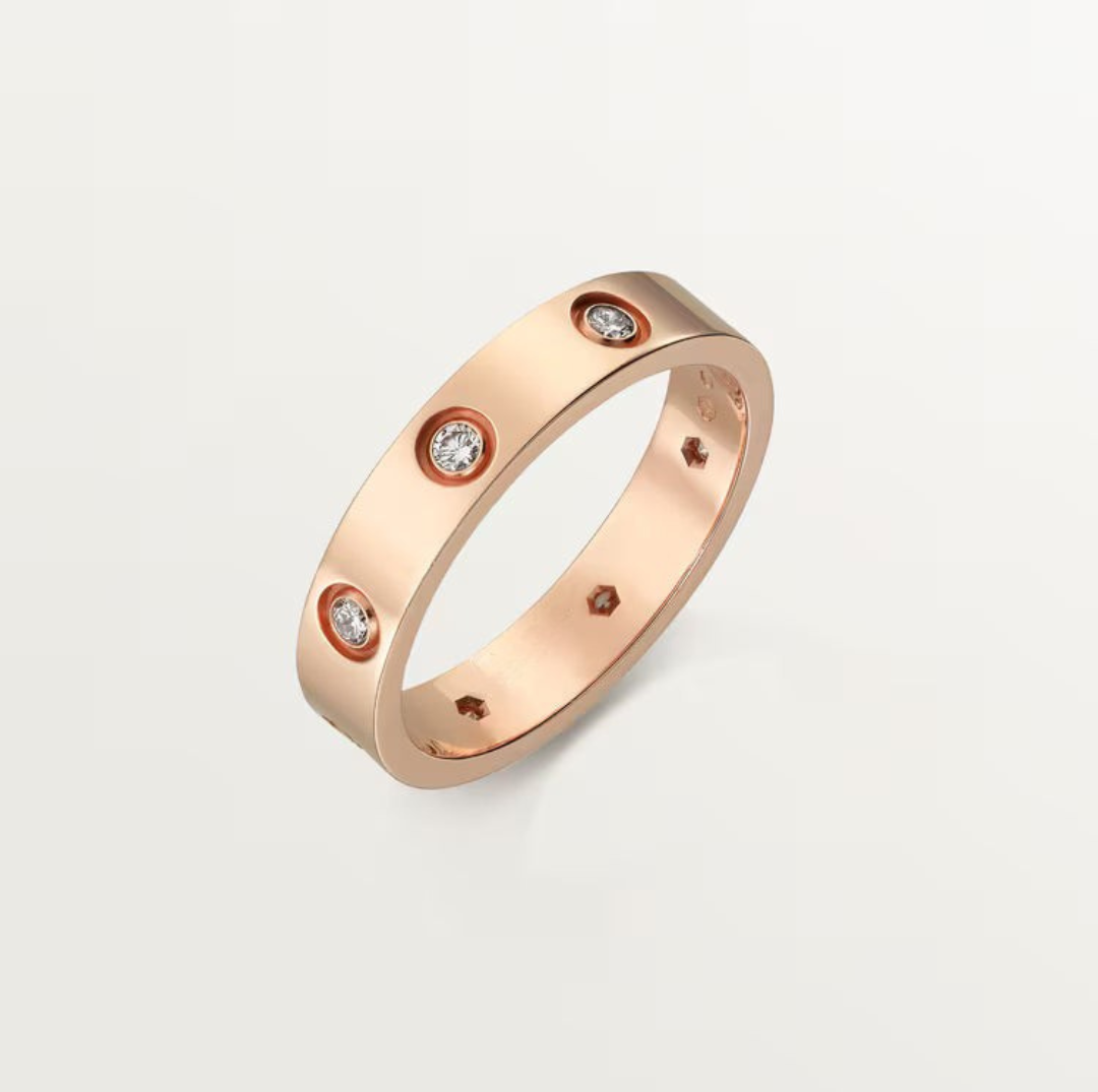 8-DIAMOND LOVE ENGAGEMENT RING (18K YELLOW GOLD/ROSE GOLD/ WHITE GOLD)