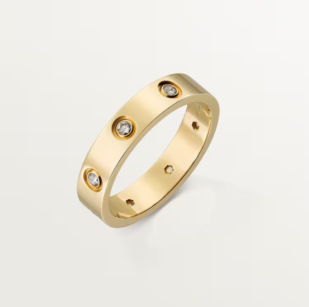8-DIAMOND LOVE ENGAGEMENT RING (18K YELLOW GOLD/ROSE GOLD/ WHITE GOLD)