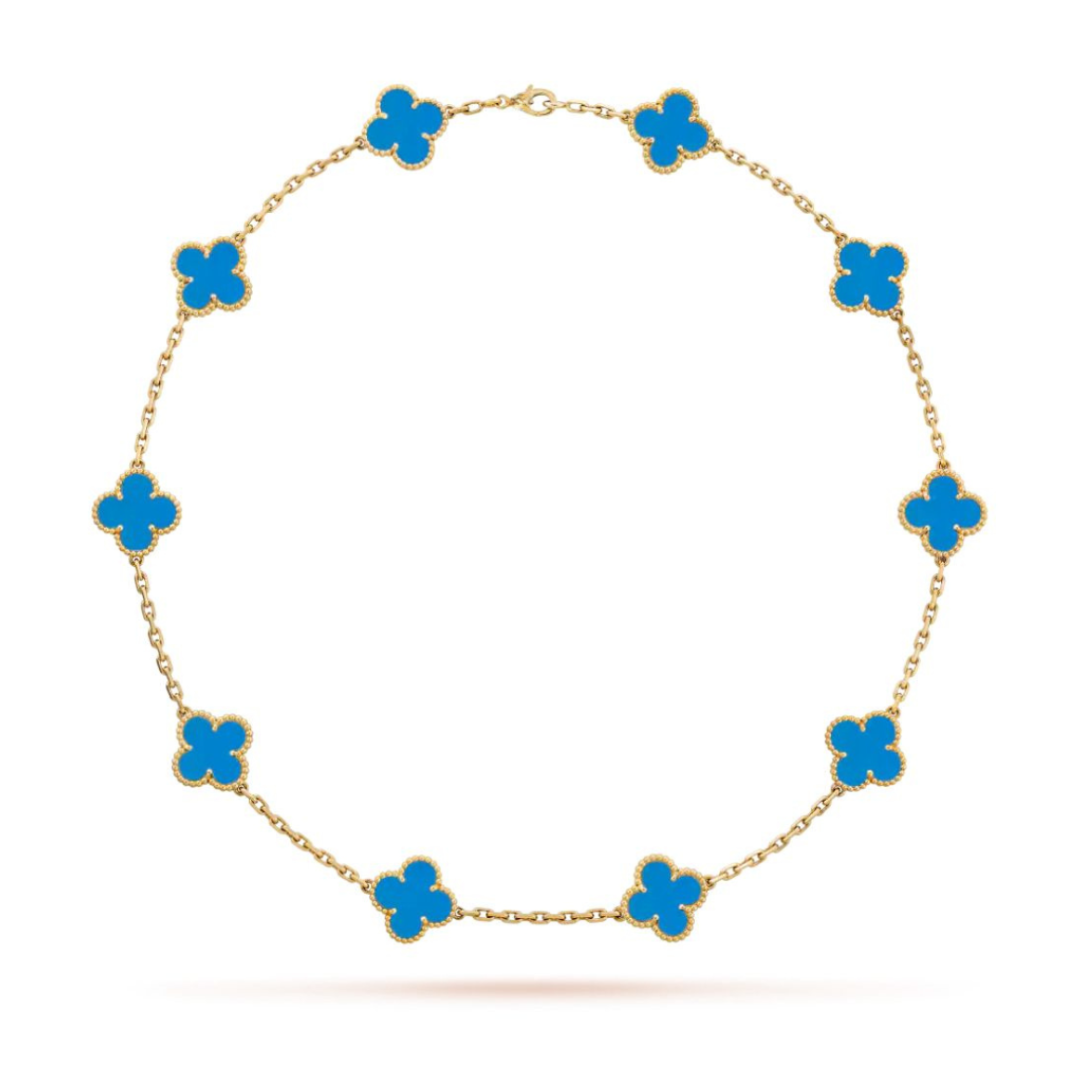 NECKLACE 10 CLOVER (18K YELLOW GOLD PLATED)