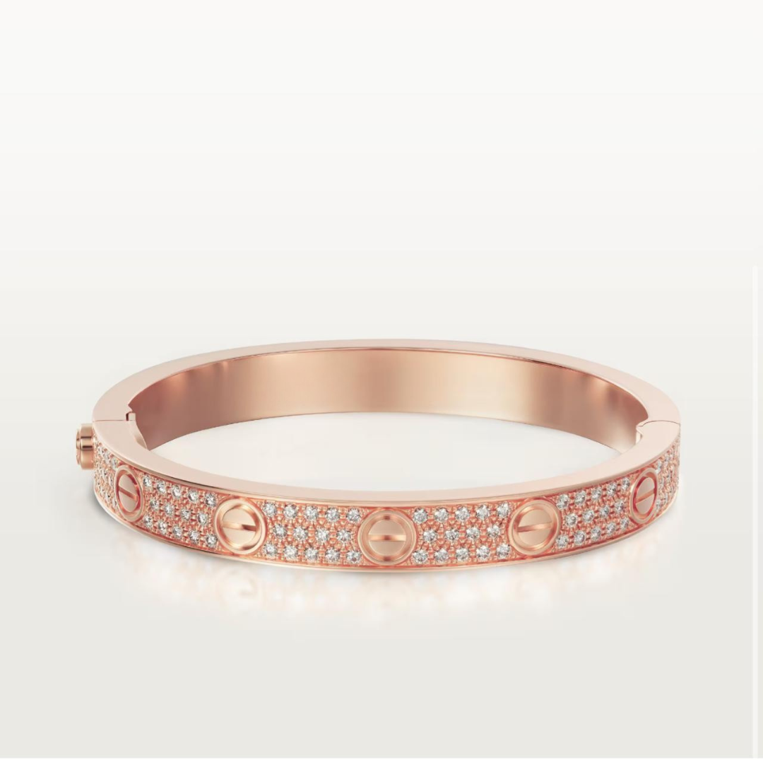 LOVE BRACELET DIAMOND (18K YELLOW GOLD/ROSE GOLD/WHITE GOLD PLATED)