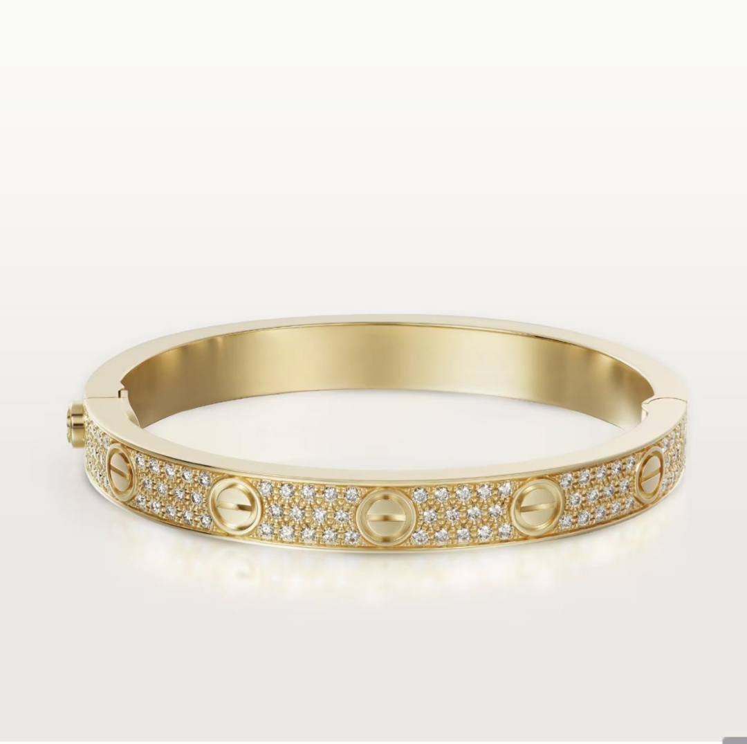 LOVE BRACELET DIAMOND (18K YELLOW GOLD/ROSE GOLD/WHITE GOLD PLATED)