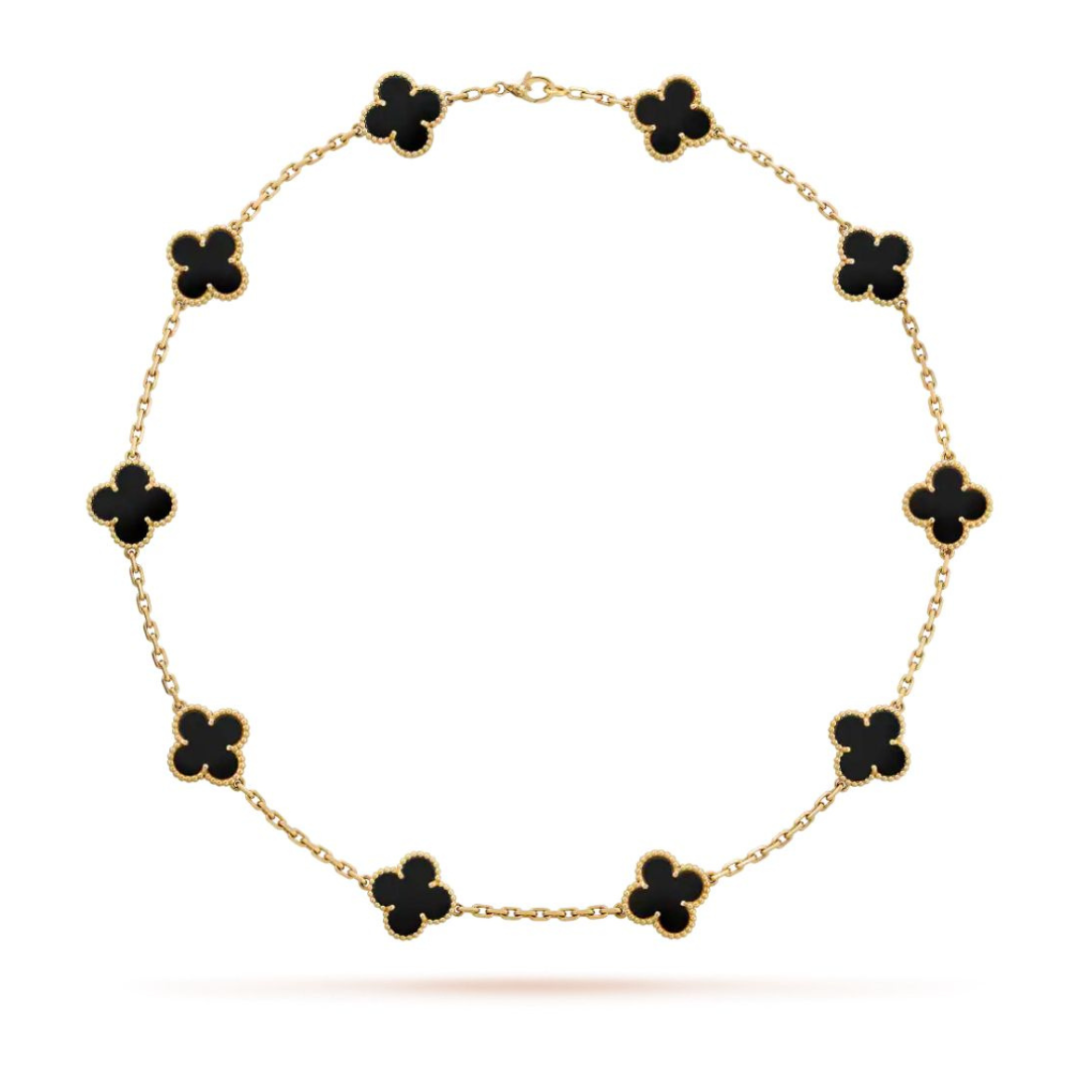 NECKLACE 10 CLOVER (18K YELLOW GOLD PLATED)