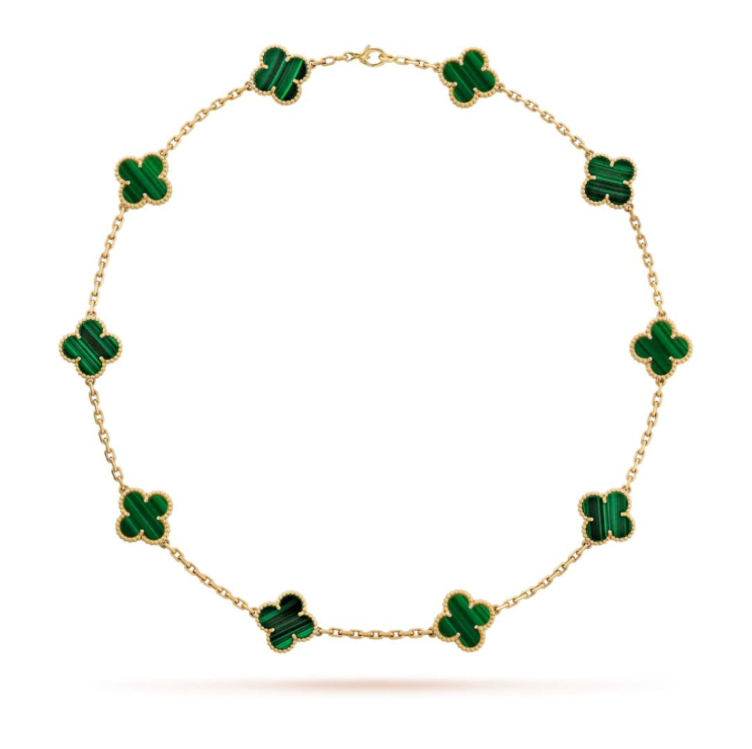 NECKLACE 10 CLOVER (18K YELLOW GOLD PLATED)