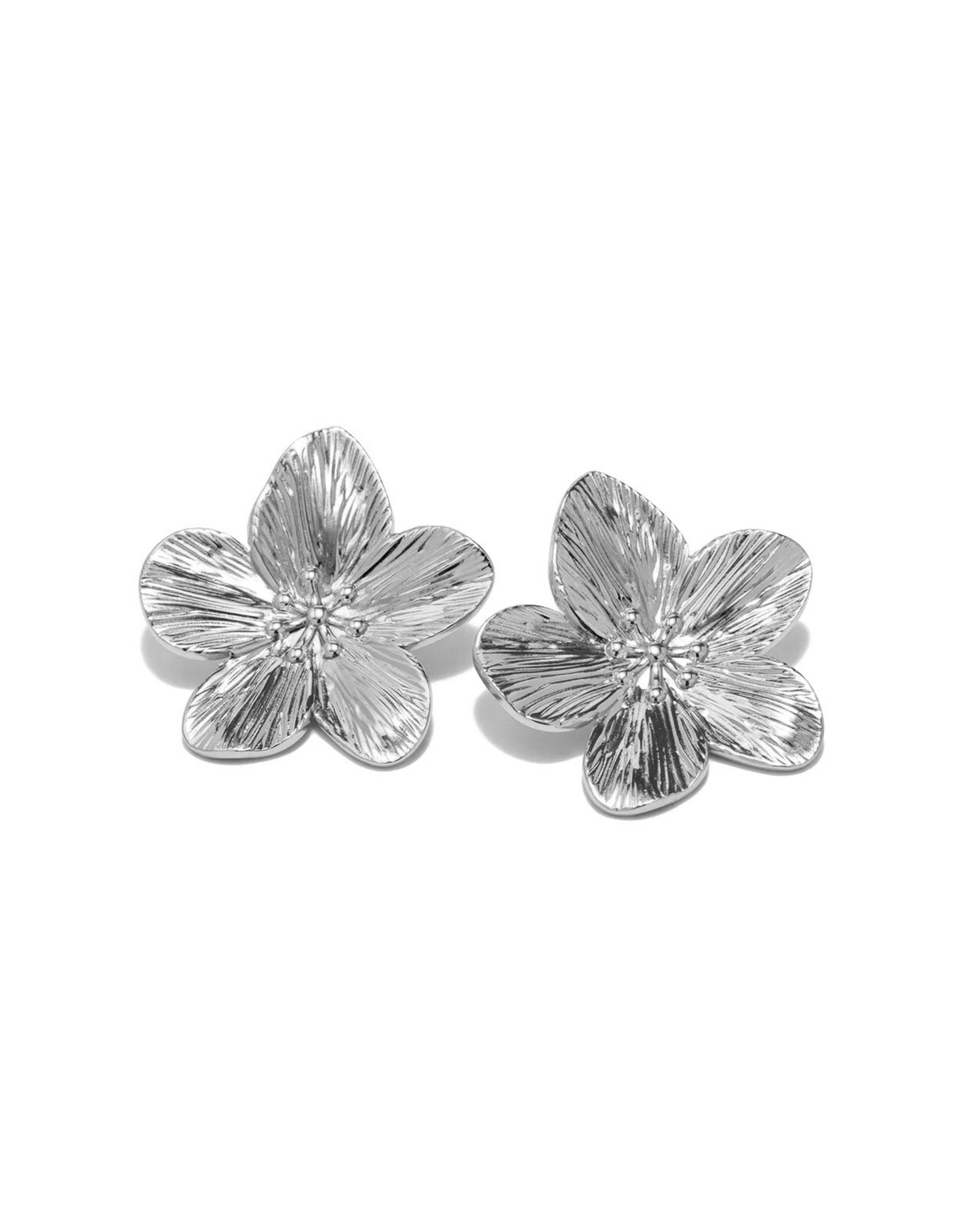 SILVER FLOWER EARRINGS