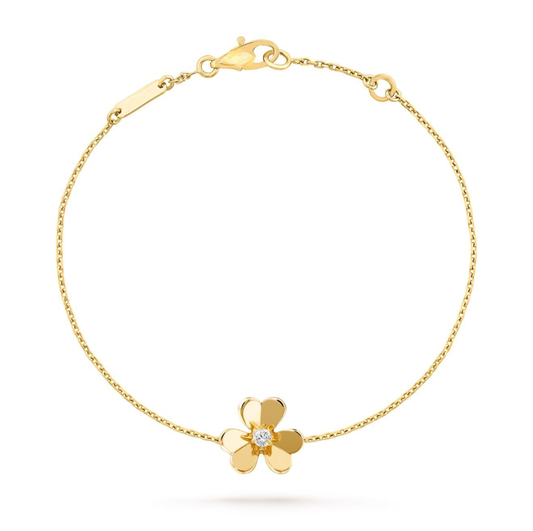 FLOWER BRACELET DIAMOND(18K YELLOW GOLD PLATED)