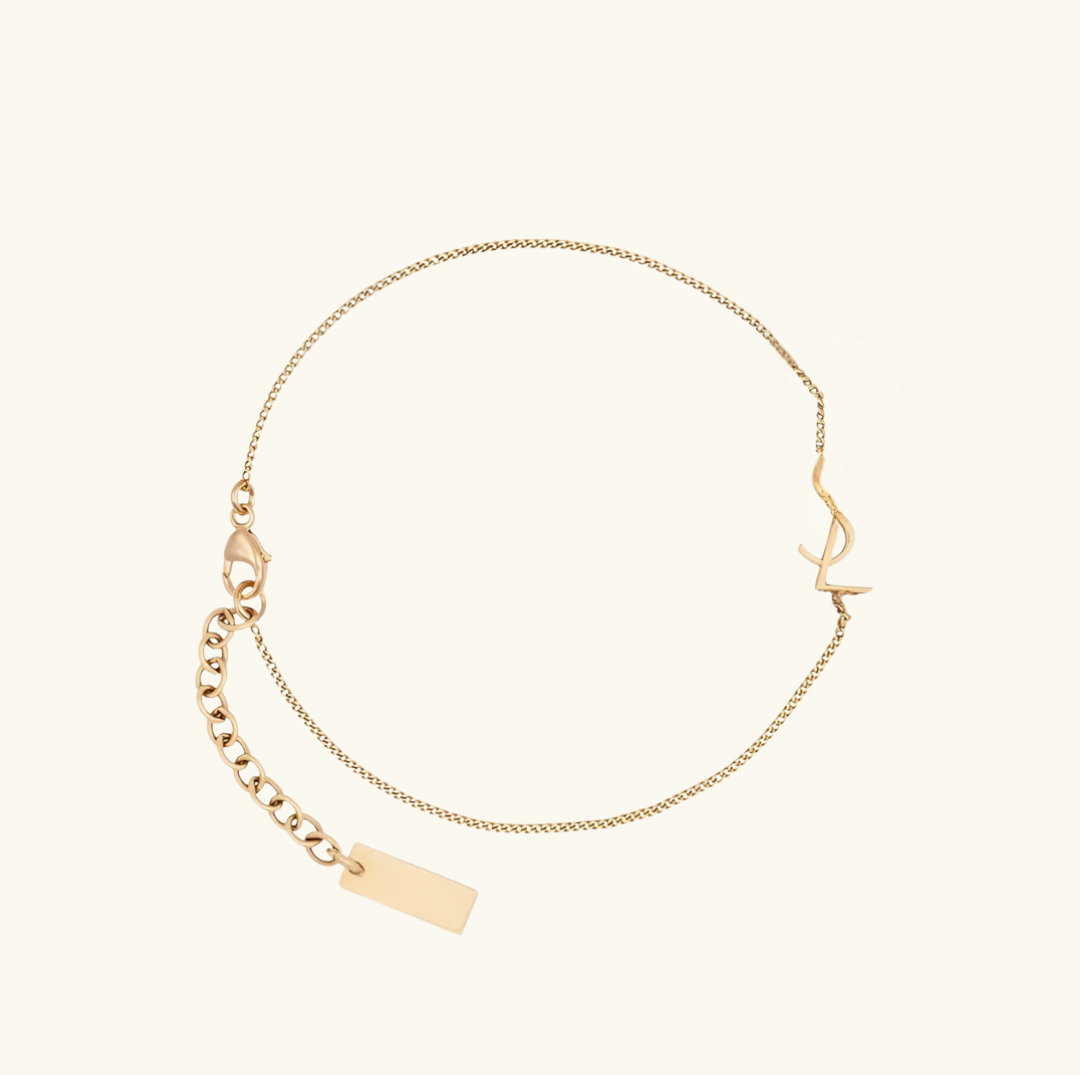 BRACELET WITH LETTER (18K GOLD)