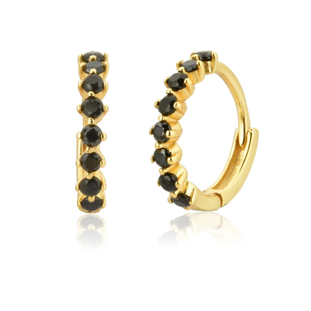 HP BLACK DIAMOND EARRINGS (18K GOLD/SILVER)