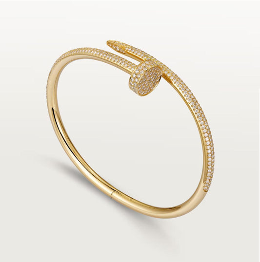 NAIL BRACELET WITH DIAMONDS (18K YELLOW GOLD/ROSE GOLD/WHITE GOLD PLATED)
