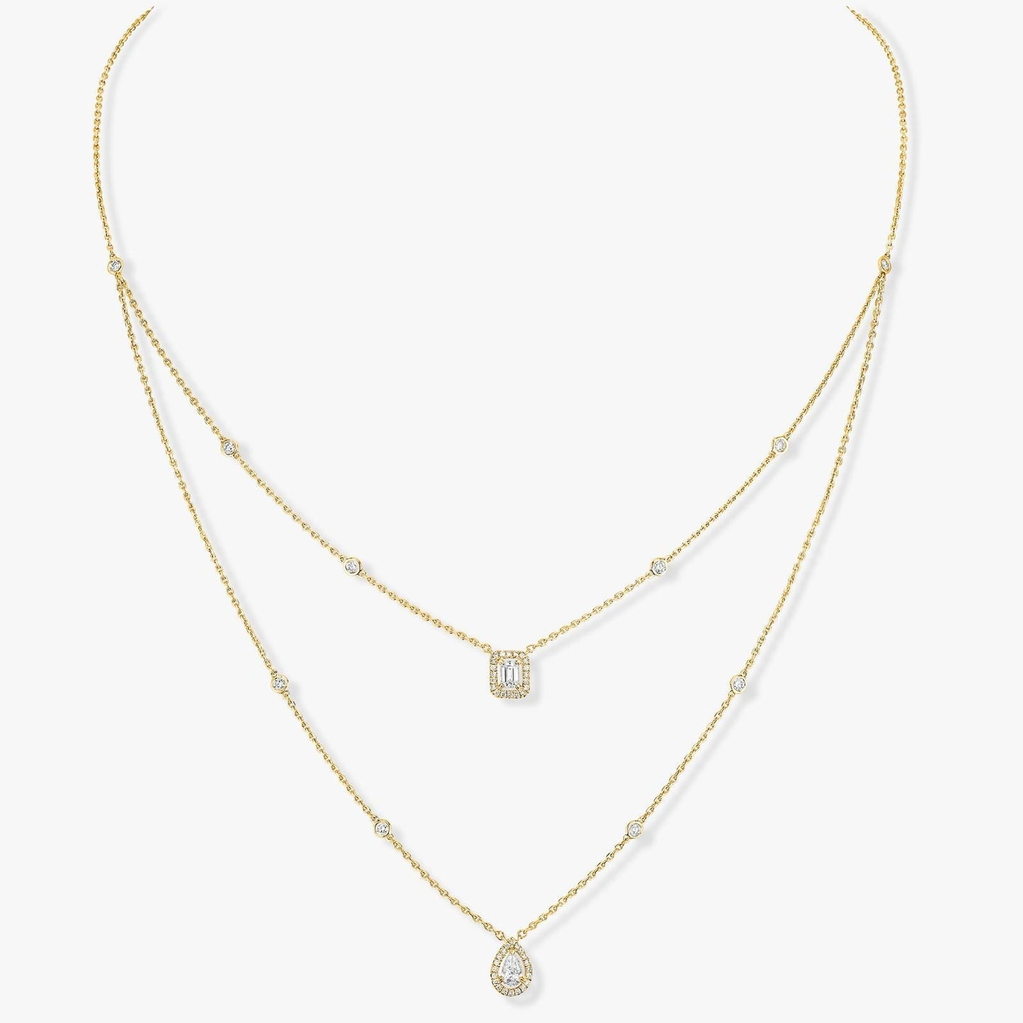 TWO ROWS NECKLACE (18K YELLOW GOLD/ROSE GOLD/WHITE GOLD PLATED)