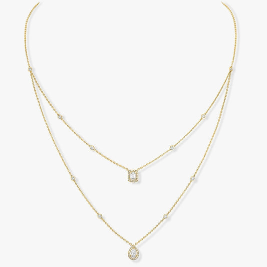 TWO ROWS NECKLACE (18K YELLOW GOLD/ROSE GOLD/WHITE GOLD PLATED)