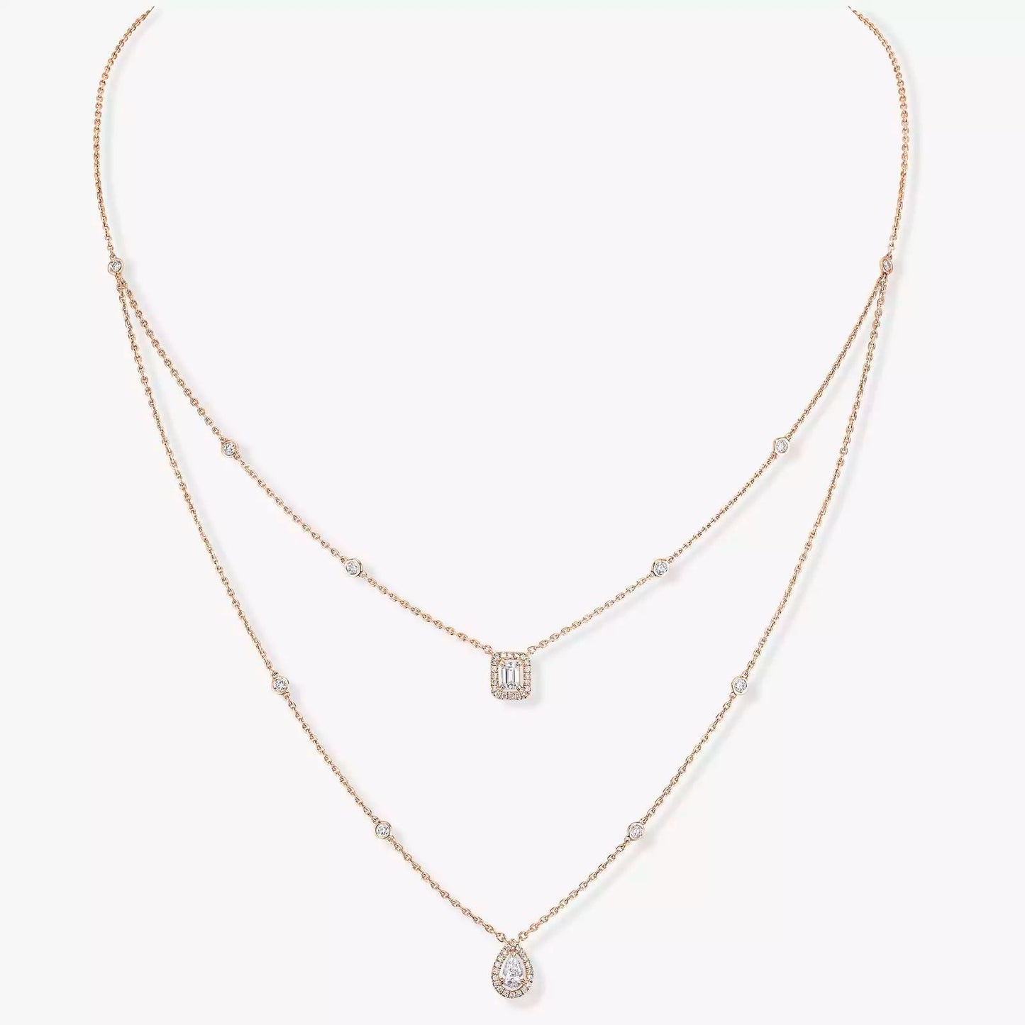 TWO ROWS NECKLACE (18K YELLOW GOLD/ROSE GOLD/WHITE GOLD PLATED)