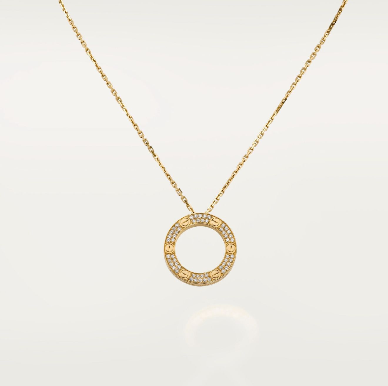 LOVE PENDANT PAVED (18K YELLOW GOLD PLATED)