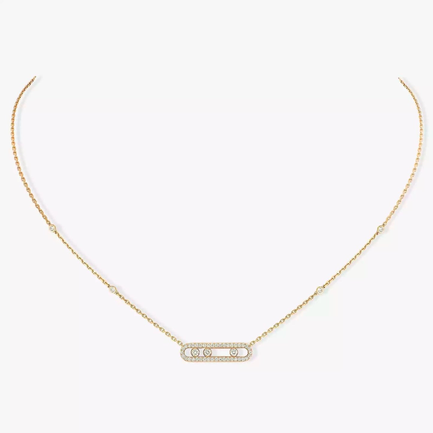 DIAMOND NECKLACE(18K YELLOW GOLD/ROSE GOLD/WHITE GOLD PLATED)