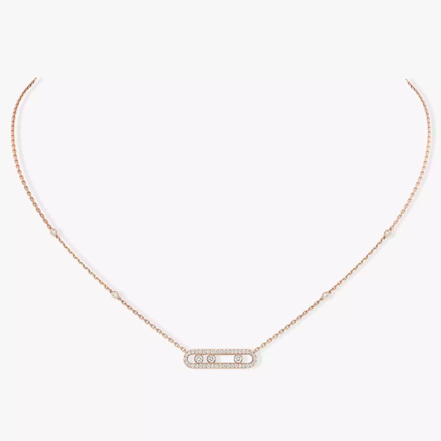 DIAMOND NECKLACE(18K YELLOW GOLD/ROSE GOLD/WHITE GOLD PLATED)