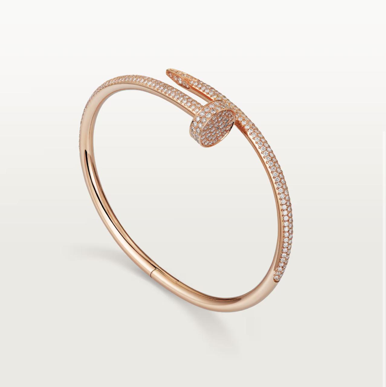 NAIL BRACELET WITH DIAMONDS (18K YELLOW GOLD/ROSE GOLD/WHITE GOLD PLATED)