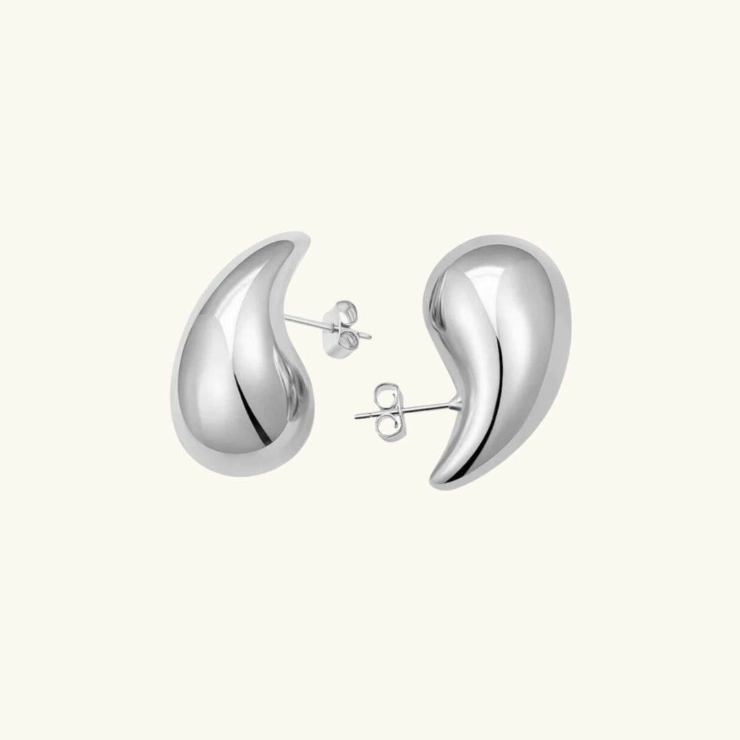 TEARDROP EARRINGS (18K GOLD/SILVER)