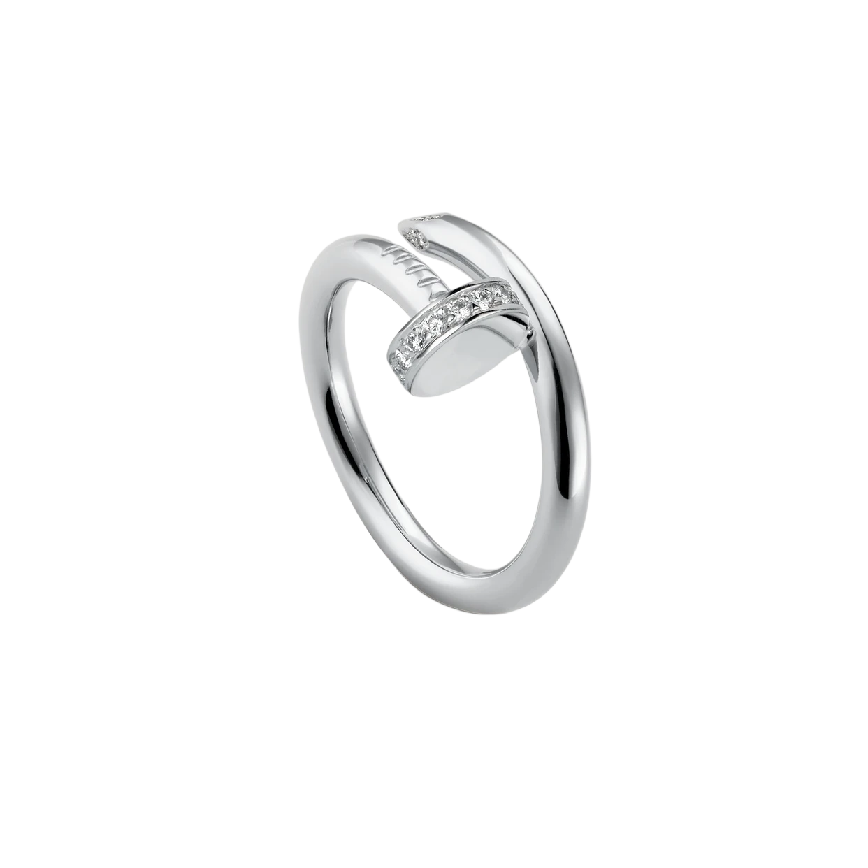 NAIL RING DIAMONDS (SILVER)