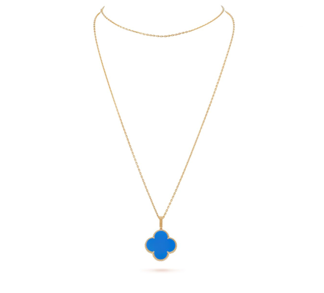 LONG NECKLACE CLOVER  (18K YELLOW GOLD PLATED)