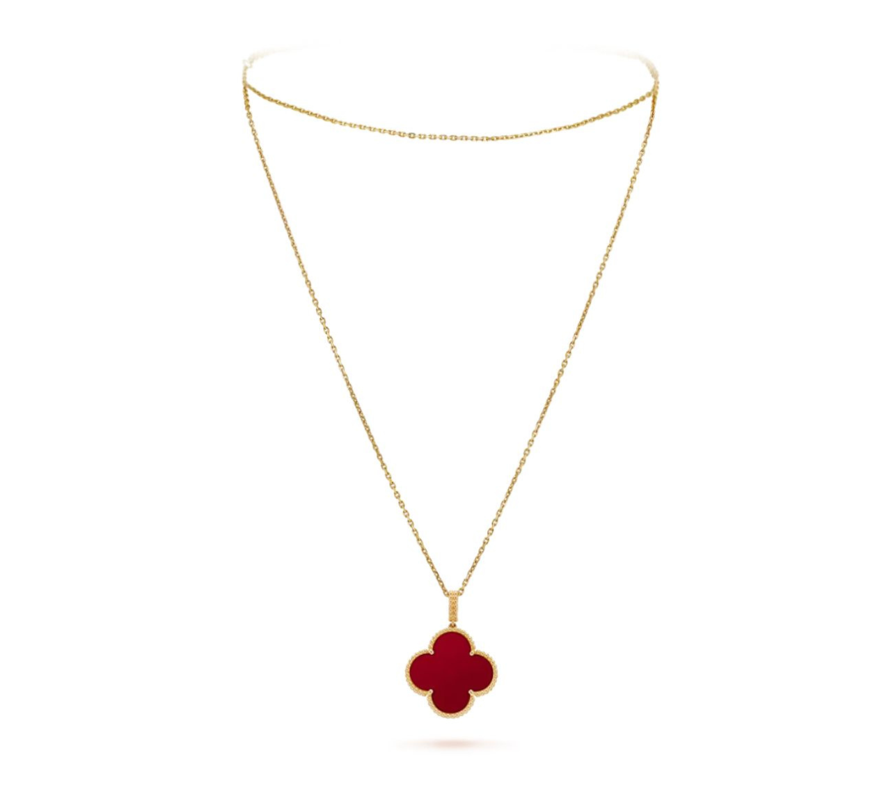 LONG NECKLACE CLOVER  (18K YELLOW GOLD PLATED)
